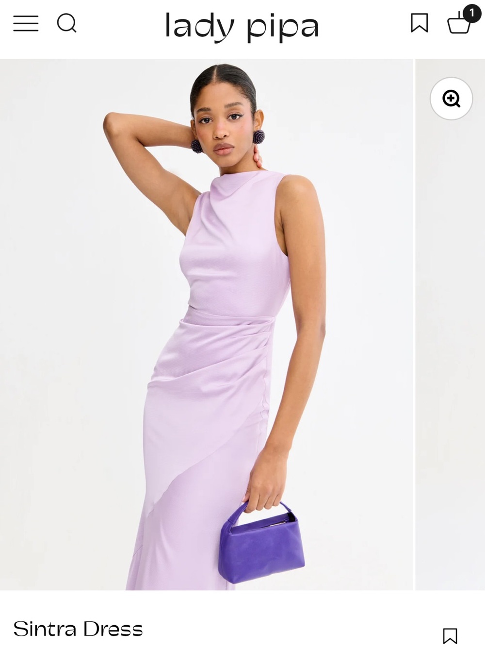 Sleeveless Lavender Midi Dress Lady Pipa XS
